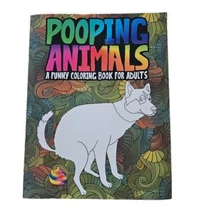 Pooping Animals Adult Coloring Book